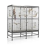 Montana Cages | Vogelvoliere Casa 150 | Antik-Platinum | Voliere für Wellensittiche, Nymphensittiche & Co.